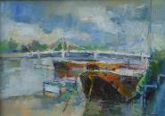 Battersea Barges, 14inches x 10inches, oil on paper, �75(unframed) sold