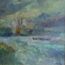 Chelsea reach, 16 inches x 16 inches, oil on canvas, �395