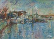 Hammersmith lower mall, 16 inches x 12 inches, oil on canvas, �325