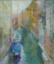 Venice canal with boats