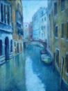 Venice canal with boat